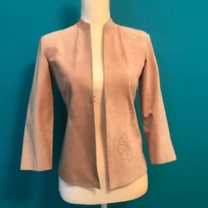 DKNY | Genuine Suede Light Jacket | 3/4 sleeve | Camel/ Tan/ Beige | SZ 2